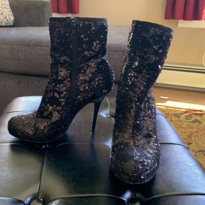 🖤Black Sequin Icora Heeled Boots🖤